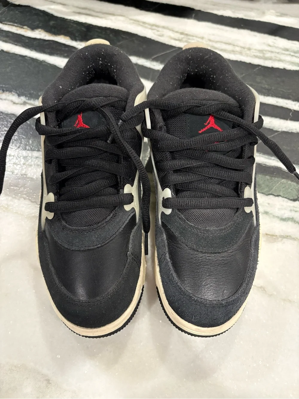 Kids Nike Air Jordan Flight Black Leather Sneakers - WORN ONCE!